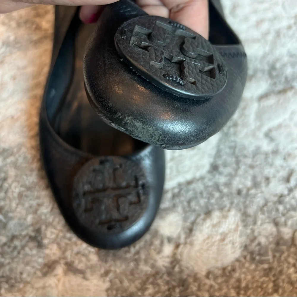 Tory Burch black leather Reva ballet flats - Picture 8 of 14